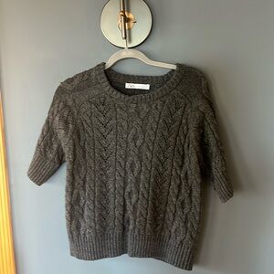 Like new short sleeve cable knit sweater from Zara